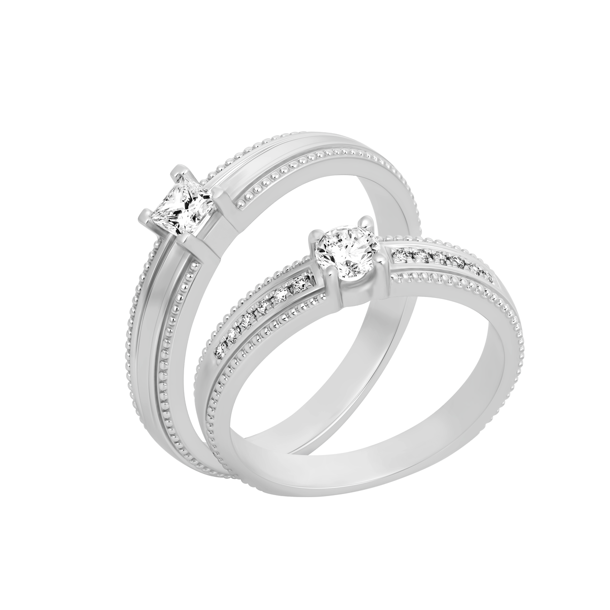 Nhẫn cưới nam kim cương viên vàng 14K Lovingly PR1C M