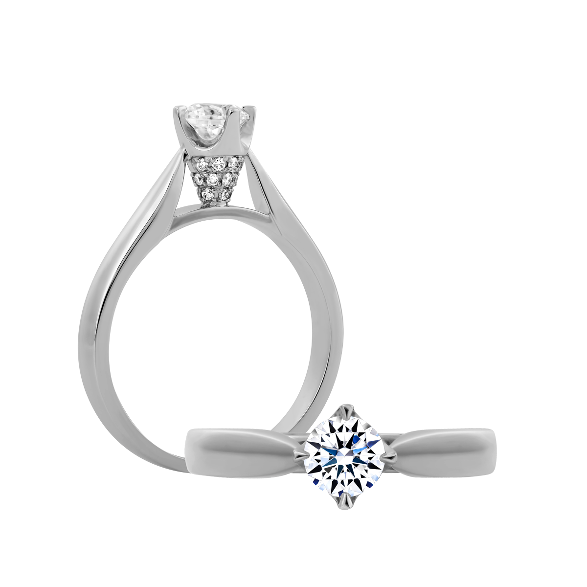 Ổ nhẫn nữ kim cương tấm vàng 14K Cyberspace N 3C