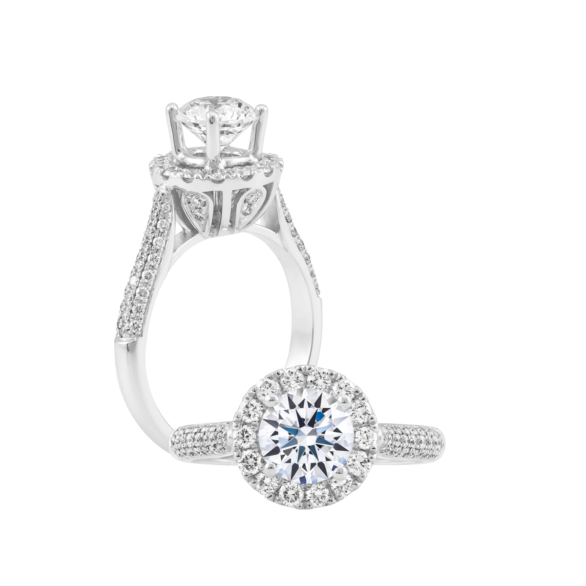 Ổ nhẫn nữ kim cương tấm vàng 14K Spirito 5C