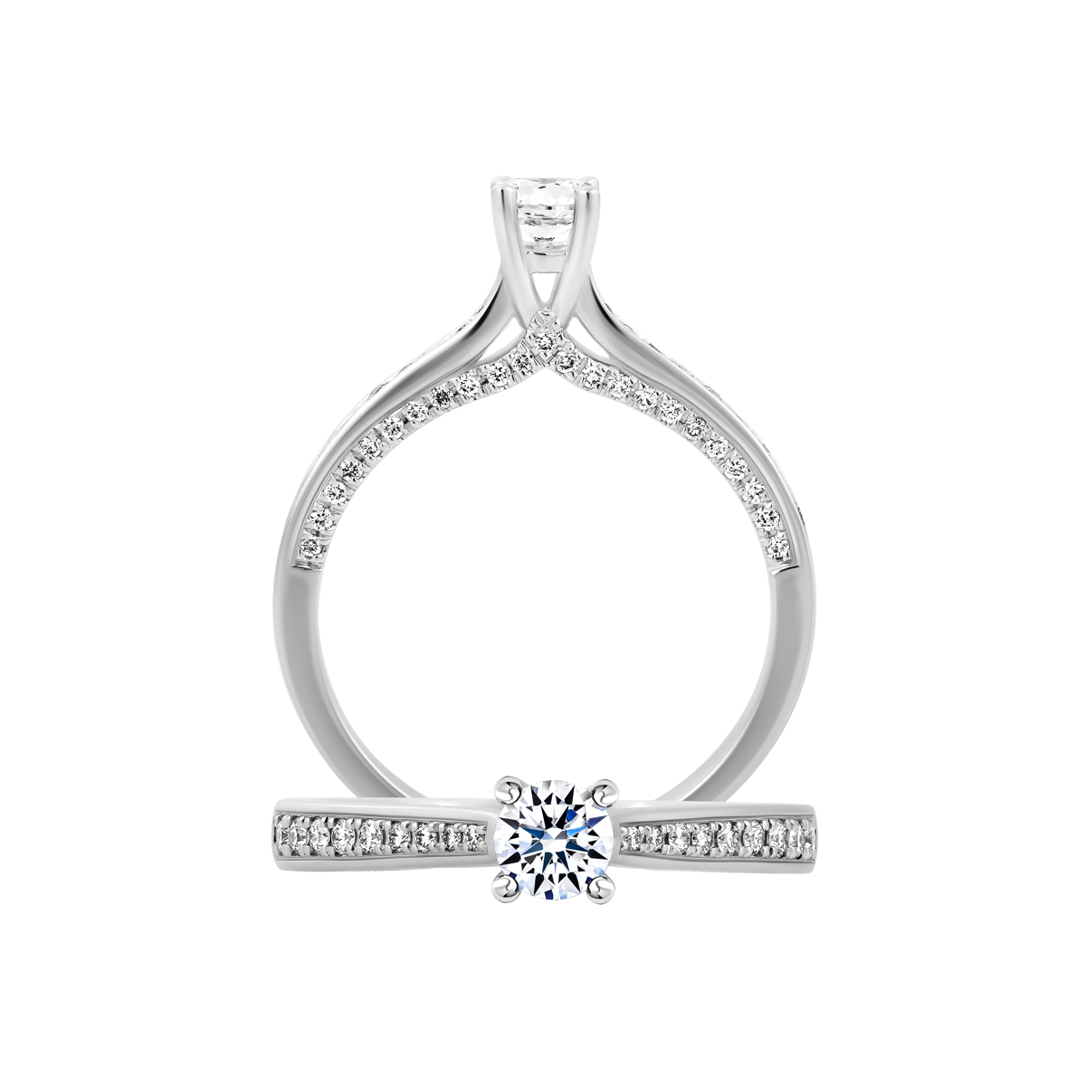 Nhẫn nữ kim cương tấm vàng 14K Decency 2C