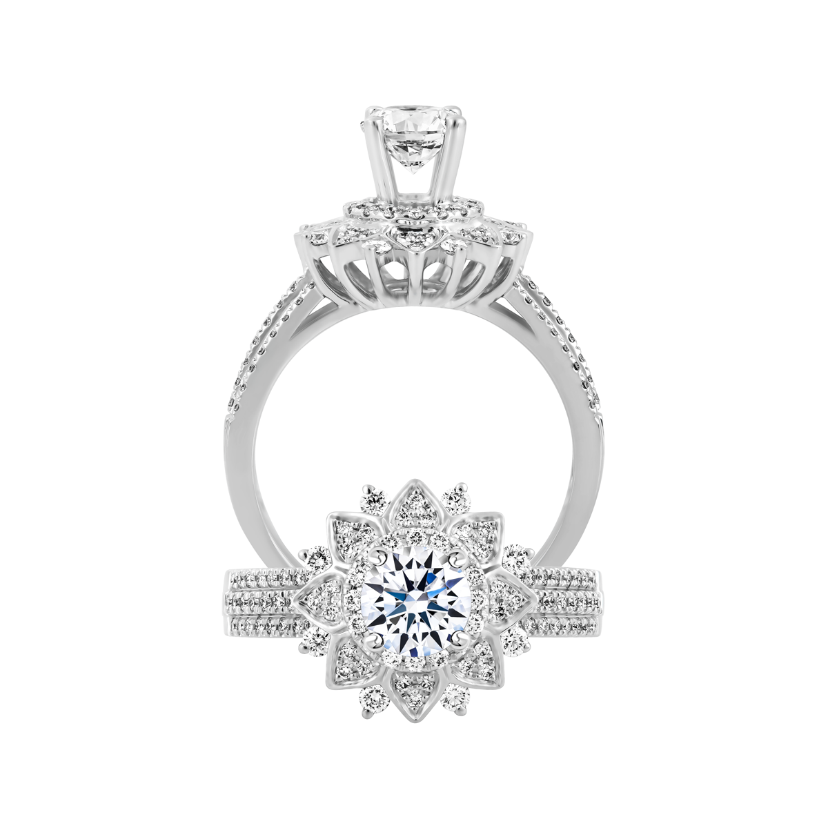 Nhẫn nữ kim cương tấm vàng 14K Brilliant 5C