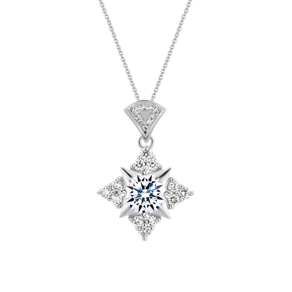 Mặt kim cương 8 Hearts & Arrows vàng 14K Floressa H&A 2C