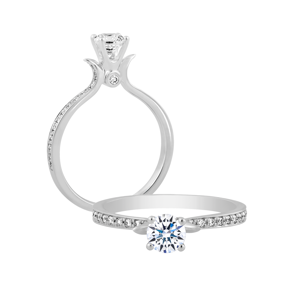Nhẫn nữ kim cương tấm vàng 14K Embrace N2 5C