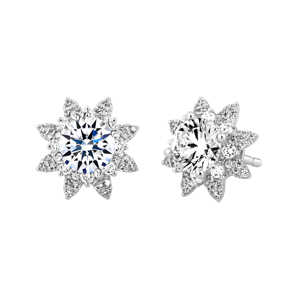 Hoa tai đính đá CZ vàng 14K Dominica 1CT