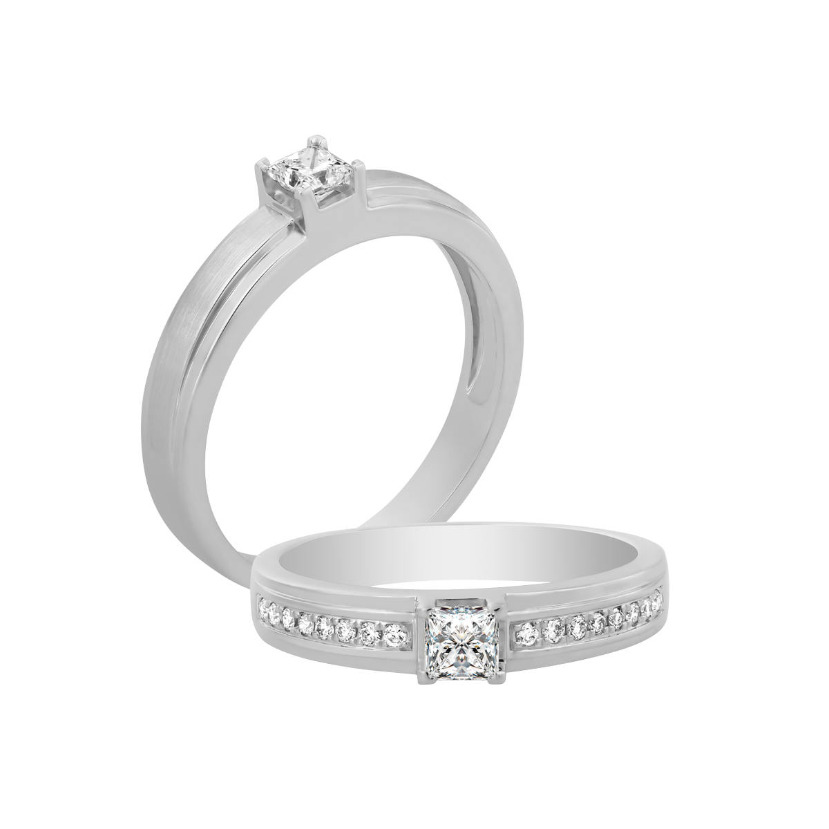 Nhẫn cưới nữ kim cương viên vàng 14K Caroline PR1C F