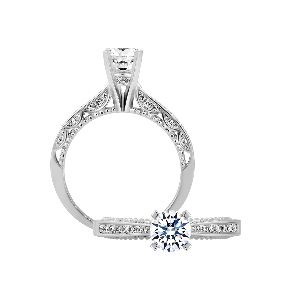 Nhẫn nữ kim cương tấm vàng 14K Fulgurate 3C