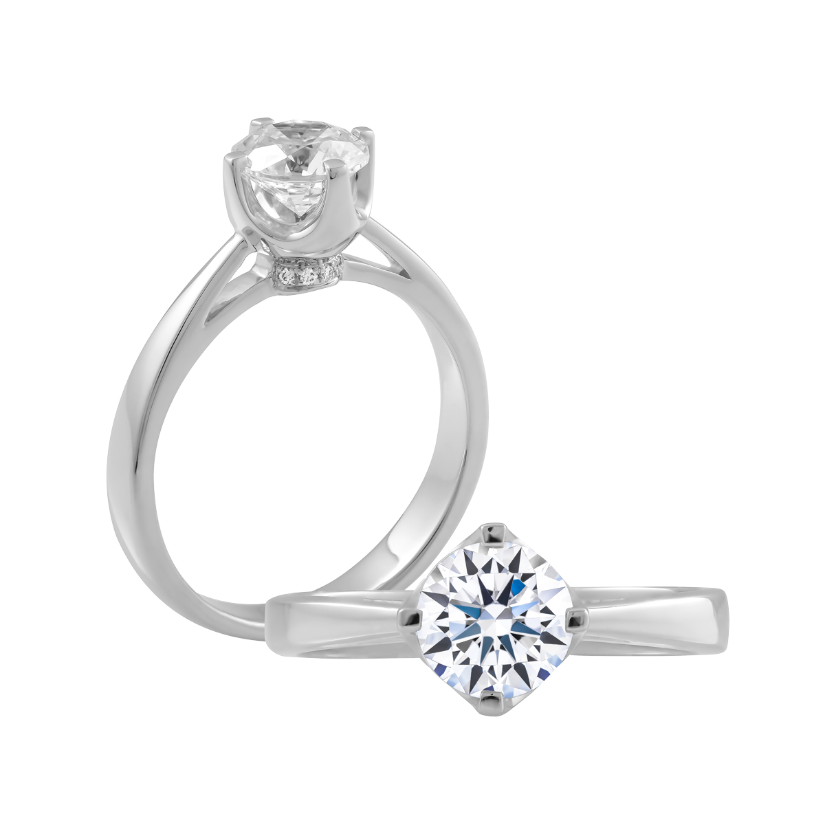 Nhẫn nữ kim cương tấm vàng 14K Villeta 1CT