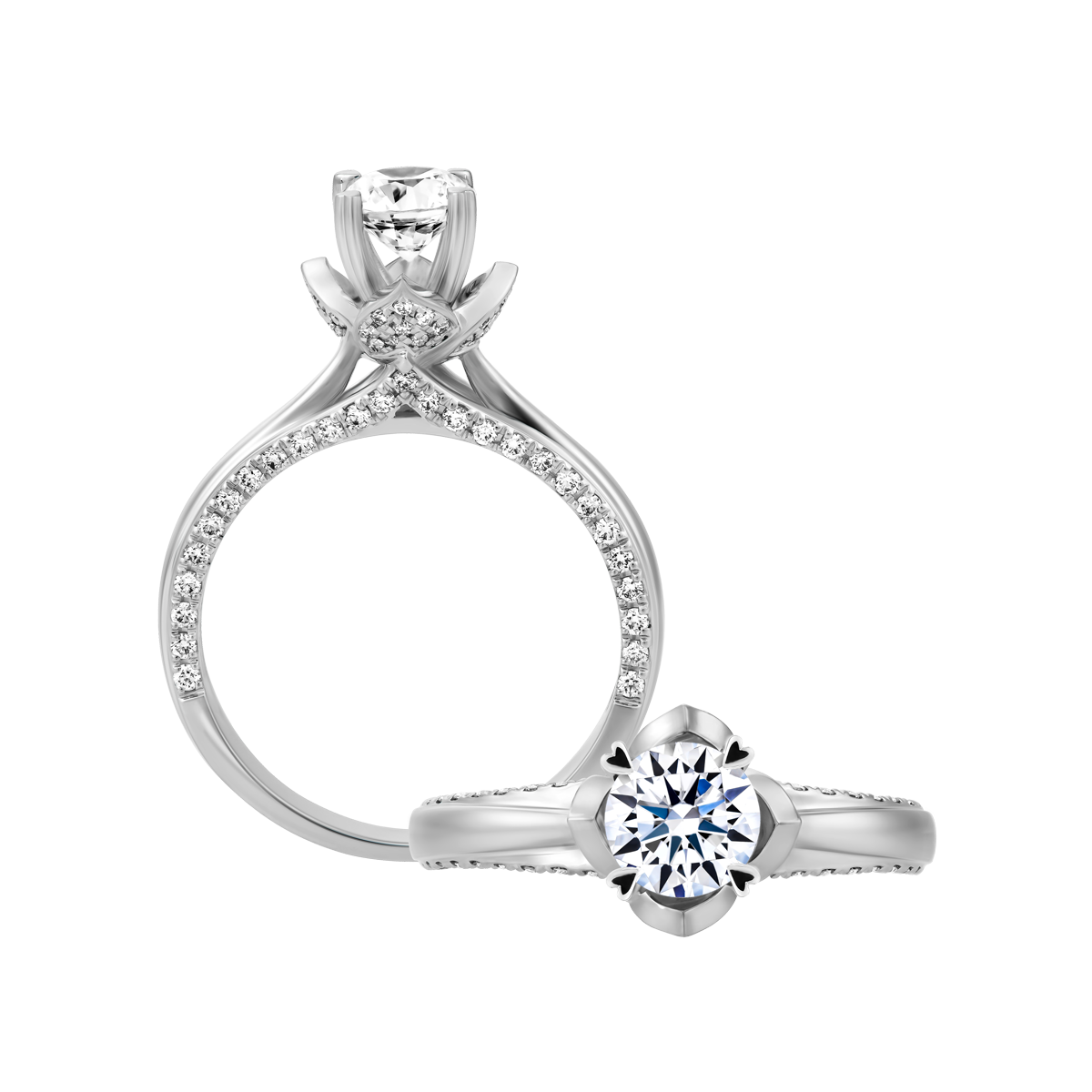 Nhẫn nữ kim cương tấm vàng 14K Esteem 5C
