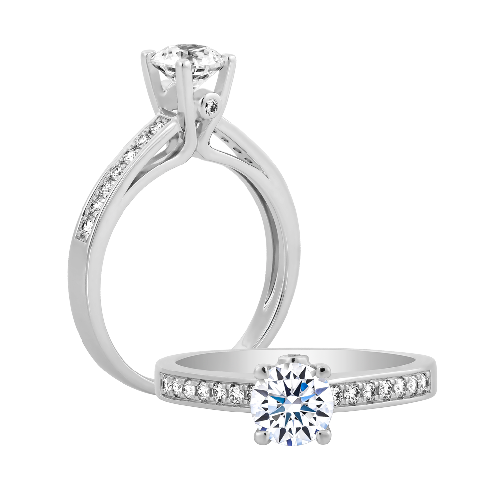 Nhẫn nữ kim cương tấm vàng 18K Empire N 5C