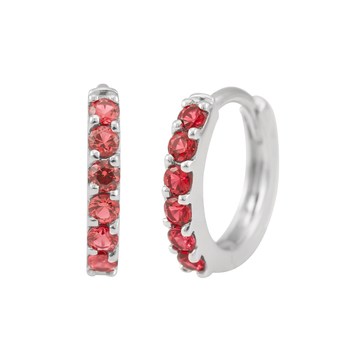 Hoa tai đính đá CZ vàng 10K Simple N RED