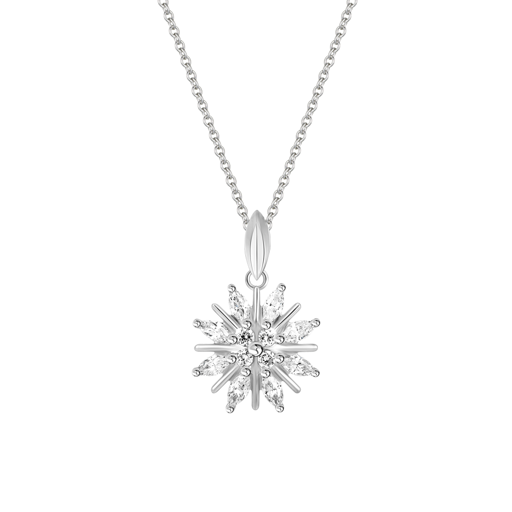 Mặt đính đá CZ vàng 14K Droplets