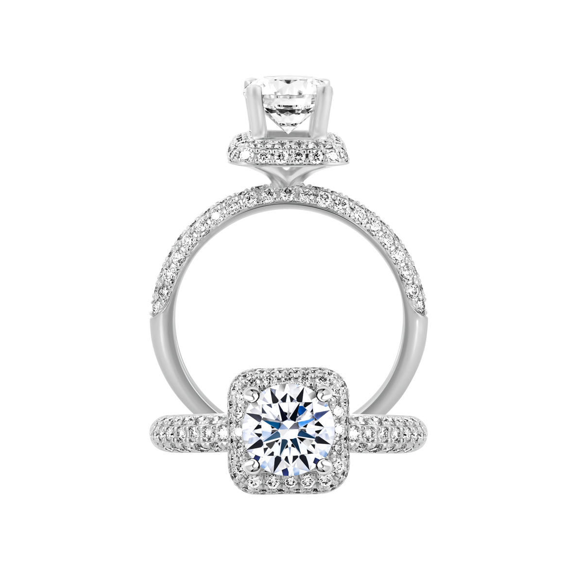 Ổ nhẫn nữ kim cương tấm vàng 14K Belicia N 5C