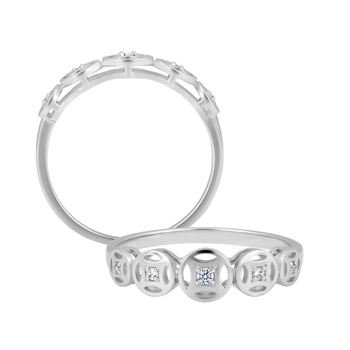 Nhẫn nữ đính đá CZ vàng 14K Prima V1