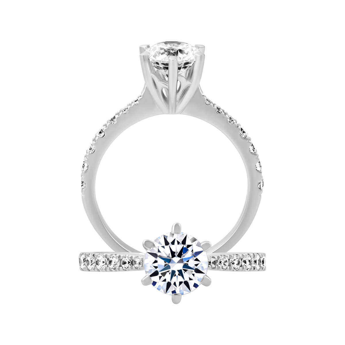 Nhẫn nữ đính đá CZ vàng 14K Lurita 1CT