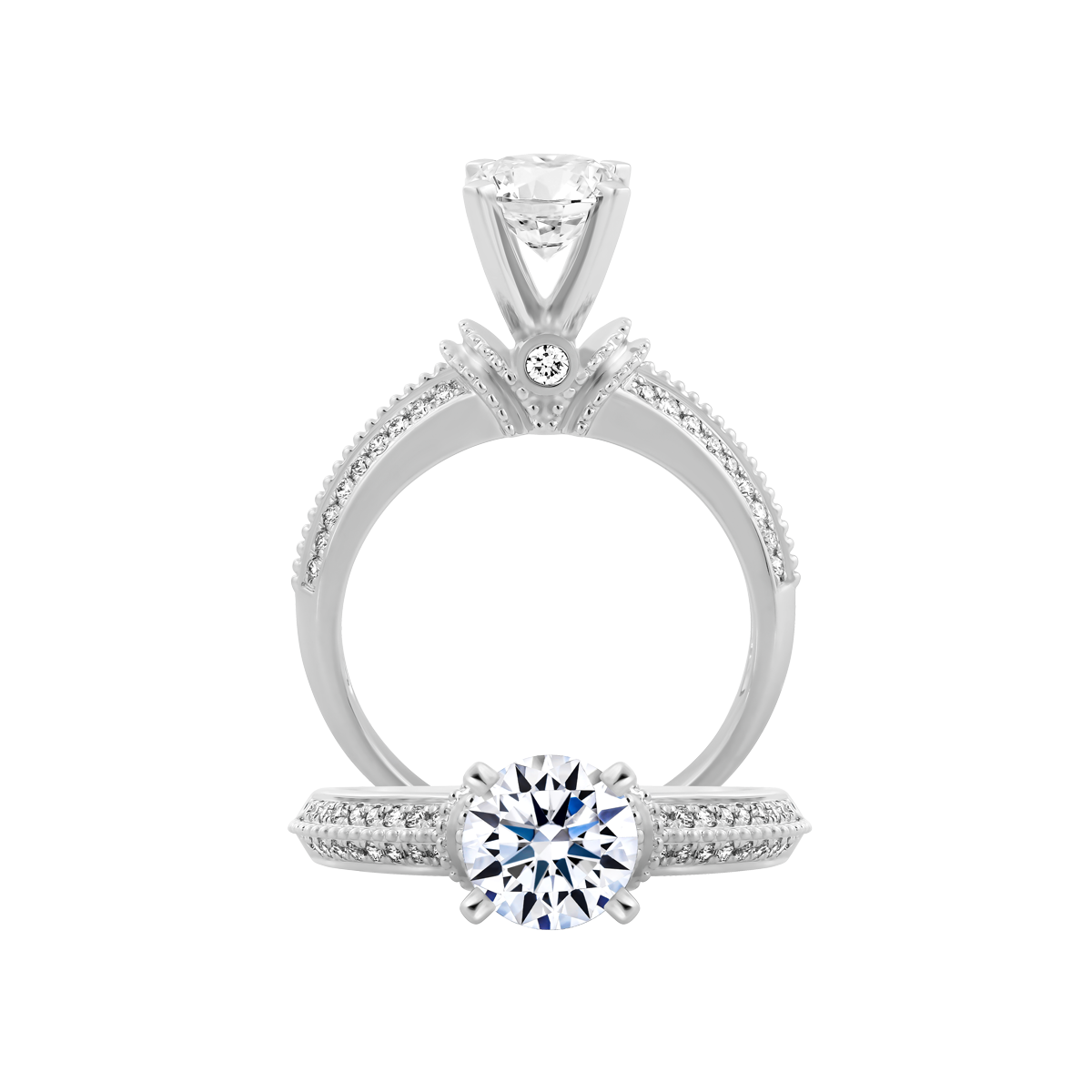 Nhẫn nữ đính đá CZ vàng 14K Gratification 1CT