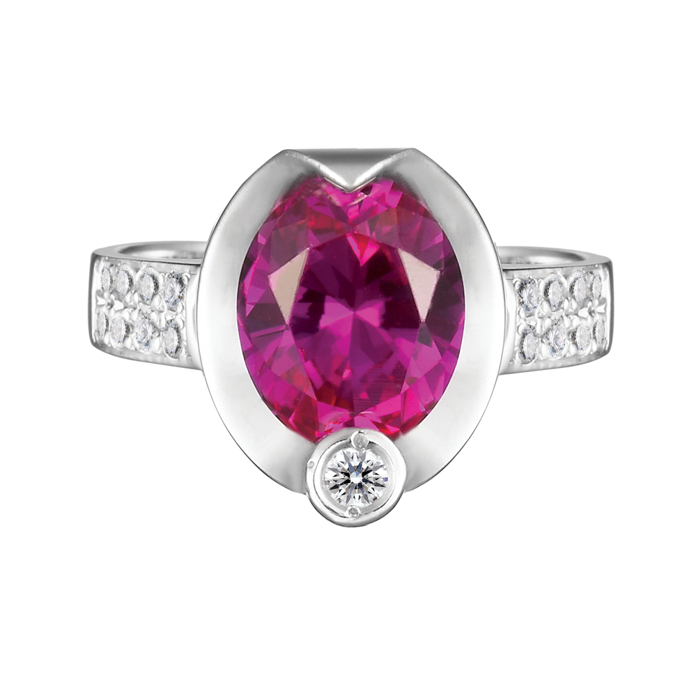 Nhẫn nữ đính đá màu Ruby vàng 10K Lusita S.Rub