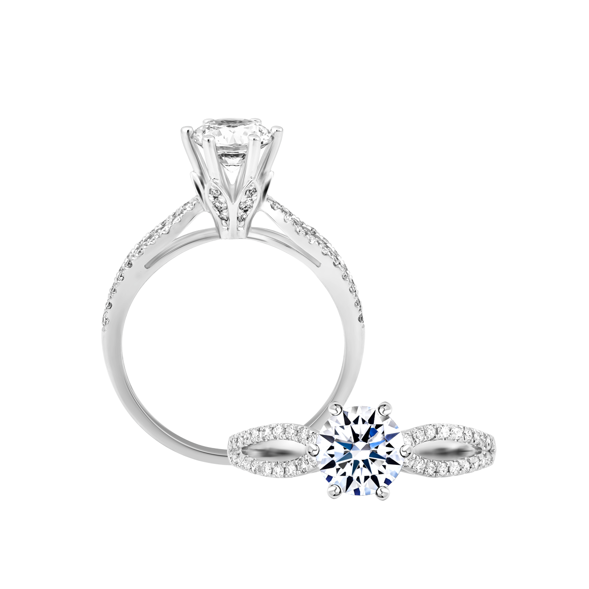 Nhẫn nữ kim cương tấm vàng 14K Glowing 1CT