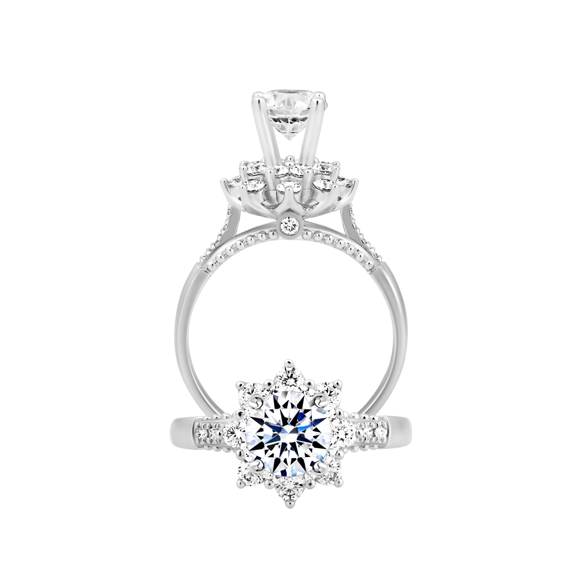 Nhẫn nữ kim cương tấm vàng 14K Gracy 1CT