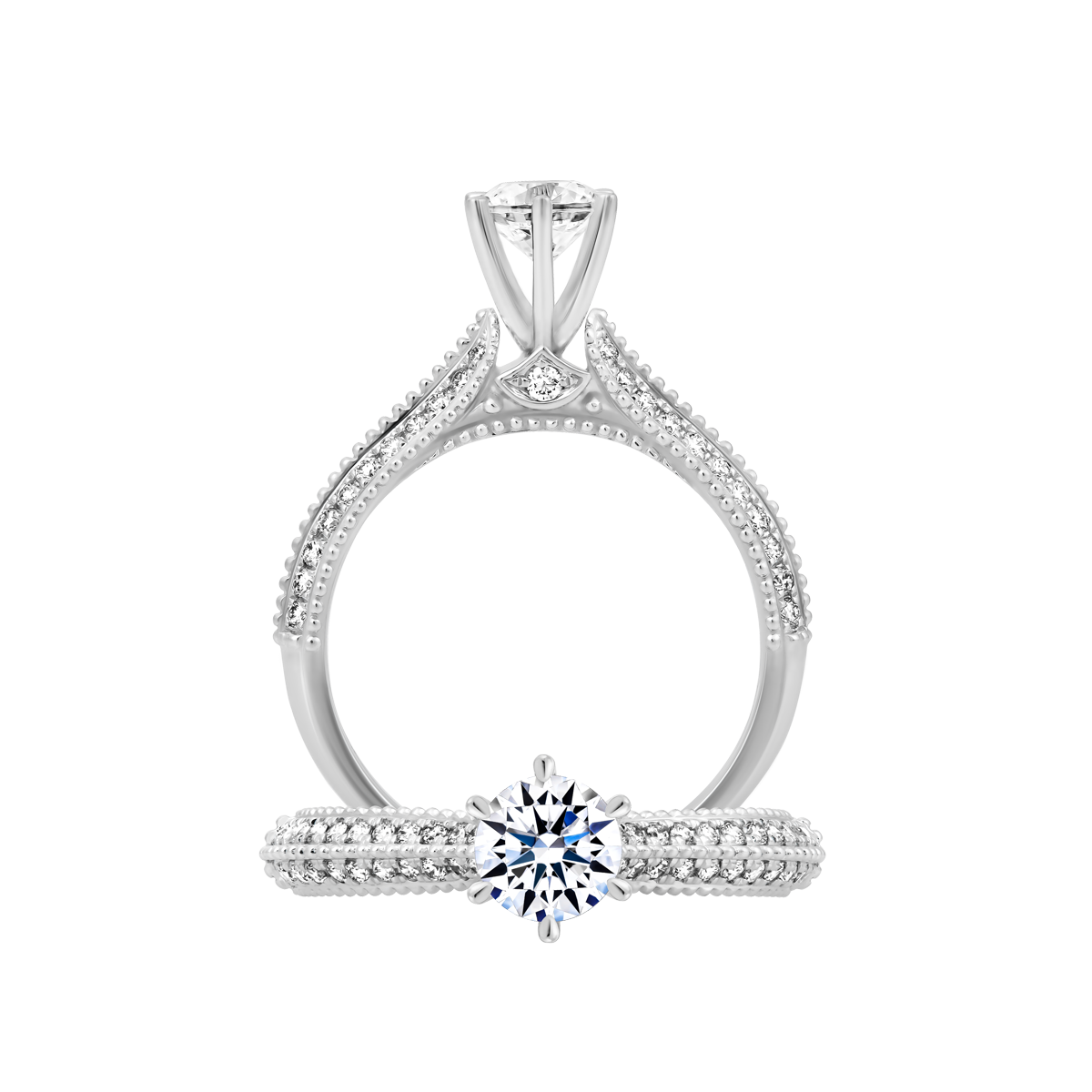Nhẫn nữ kim cương tấm vàng 14K Carbonate 5C