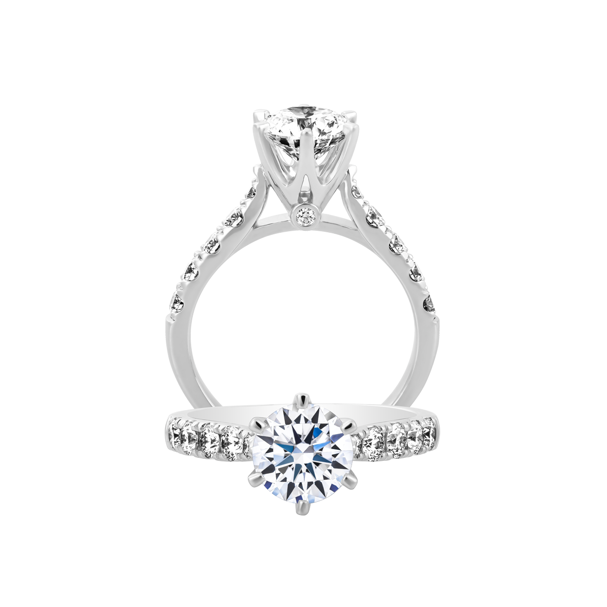 Nhẫn nữ kim cương tấm vàng 14K Attractive 1CT