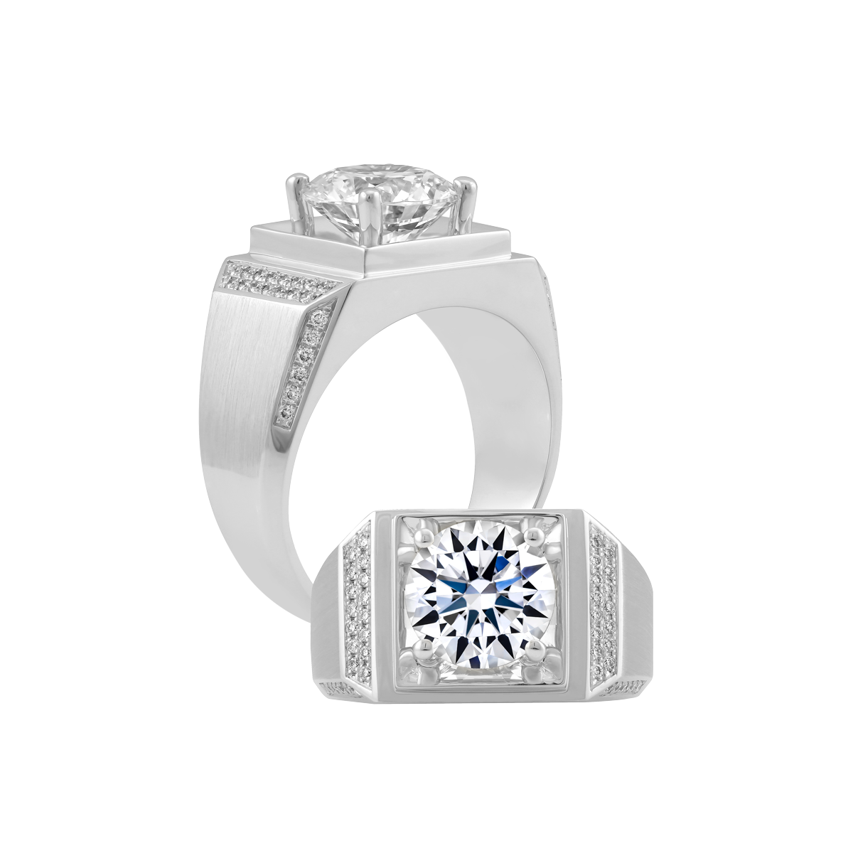 Ổ nhẫn nam kim cương tấm vàng 14K LX570 5C W
