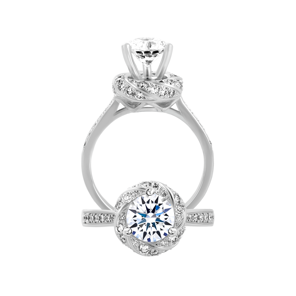 Ổ nhẫn nữ kim cương tấm vàng 14K Perfection 5C