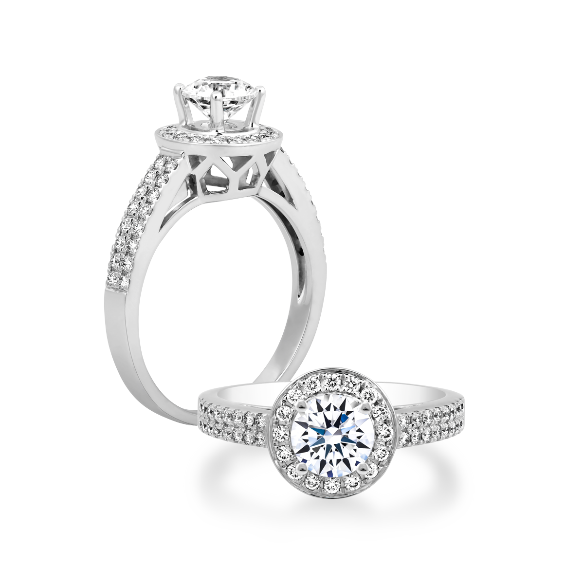 Ổ nhẫn nữ kim cương tấm vàng 14K Supreme N 2C