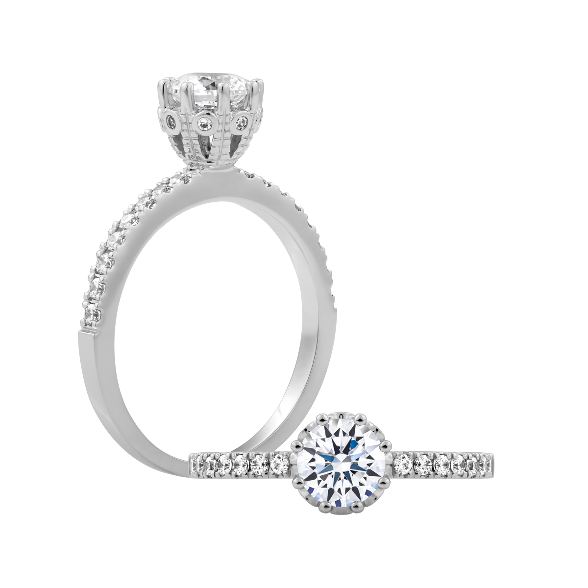 Nhẫn nữ kim cương tấm vàng 14K Cheerful N 3C