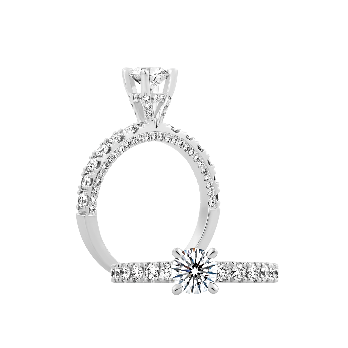 Nhẫn nữ kim cương tấm vàng 14K Eternity 5C