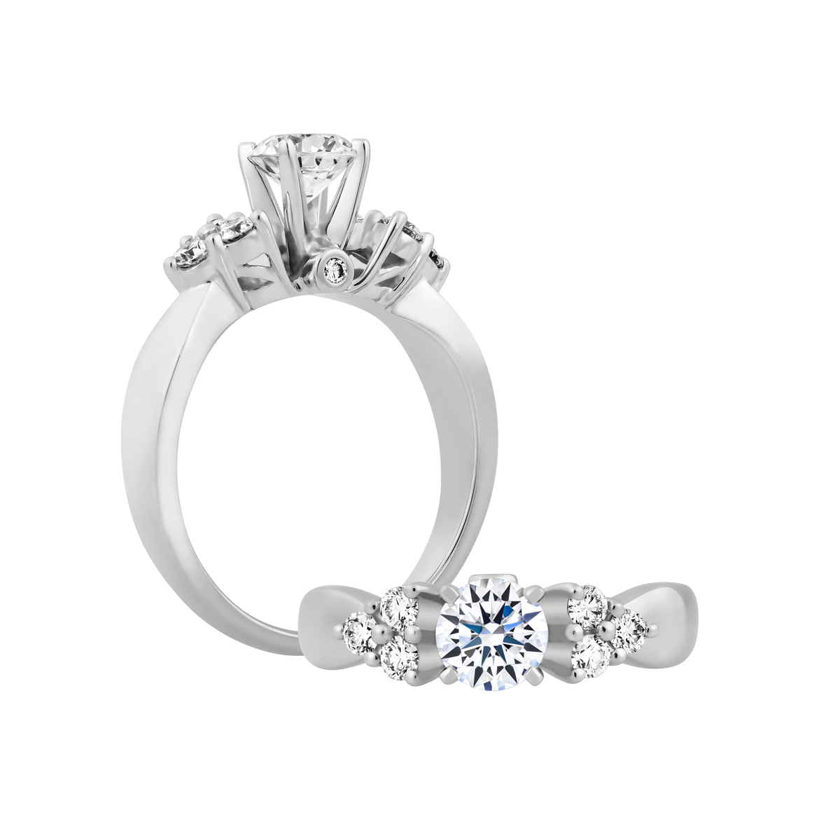 Ổ nhẫn nữ kim cương tấm vàng 14K Cobber 5C