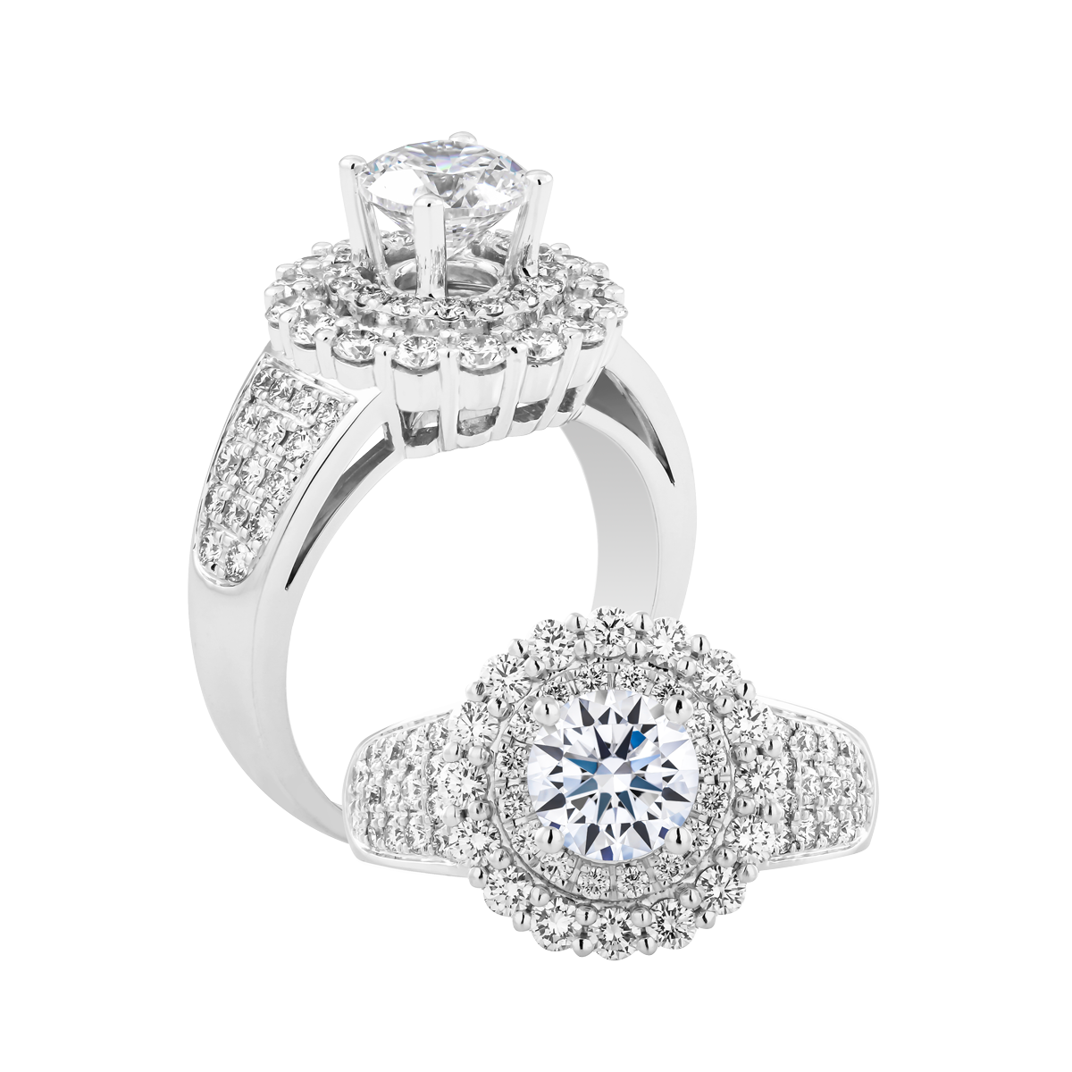 Nhẫn nữ đính đá CZ vàng 14K Brucey 1CT