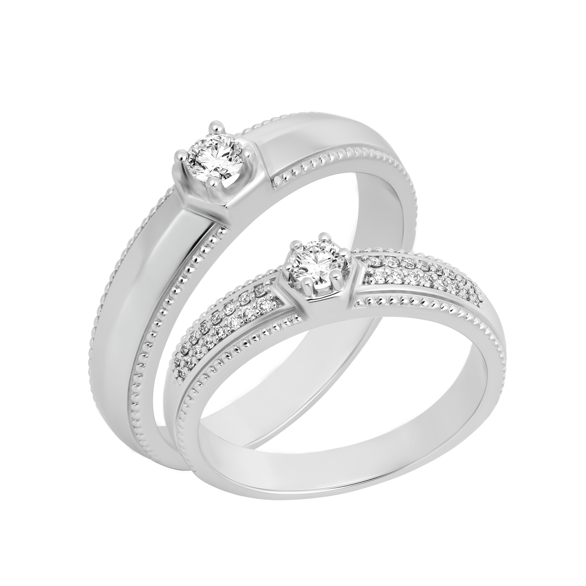 Nhẫn cưới nam đính đá CZ vàng 14K Sweetheart 2C M