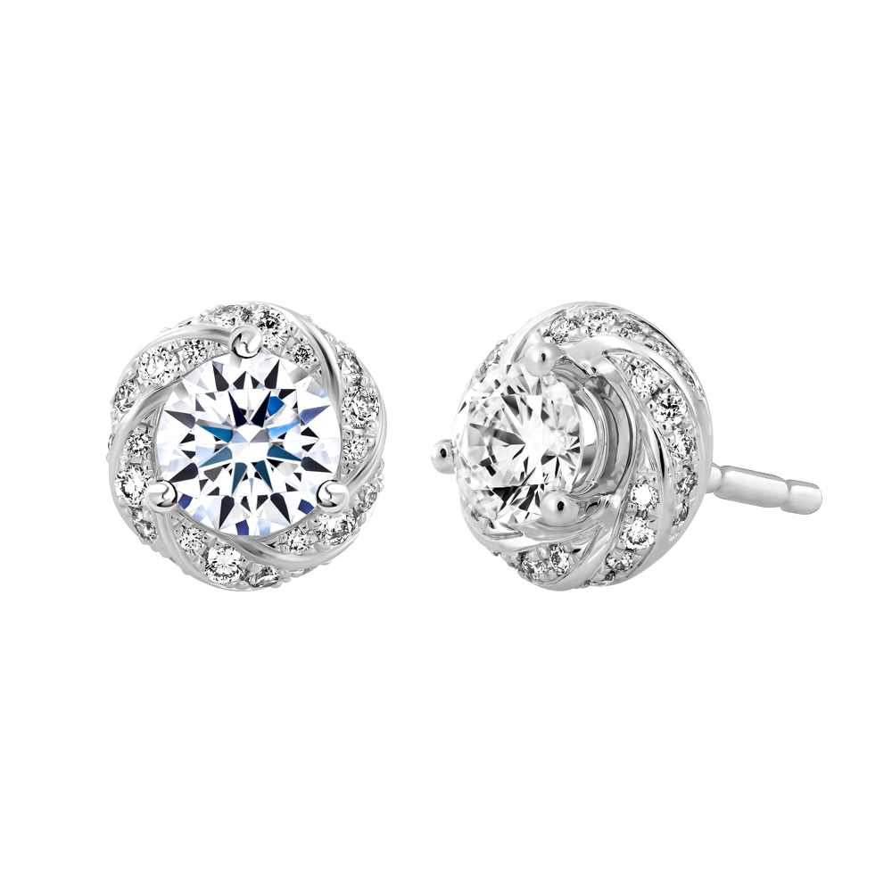 Hoa tai kim cương tấm vàng 14K Perfection 5C