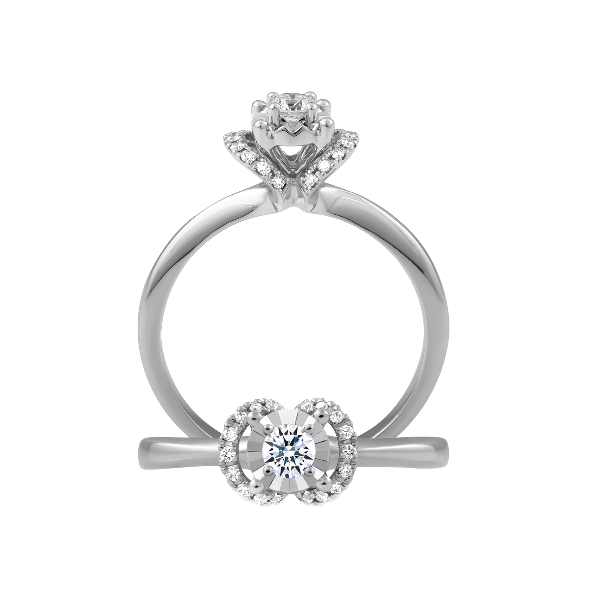 Nhẫn nữ kim cương vàng 14K Adelia N2 5p