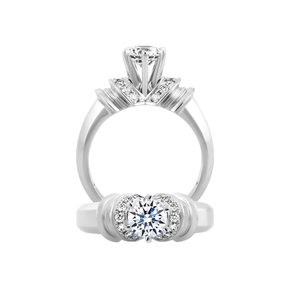 Ổ nhẫn nữ kim cương tấm vàng 14K Nymph N 5C