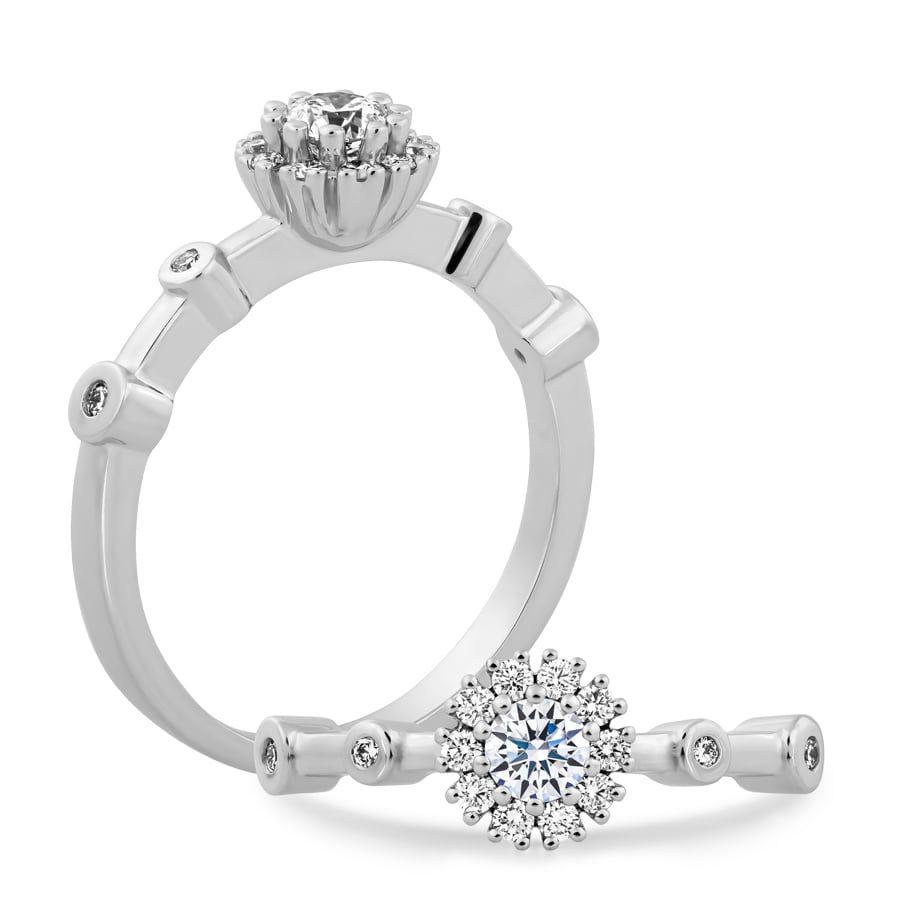 Nhẫn nữ đính đá CZ vàng 14K Peony N 3C