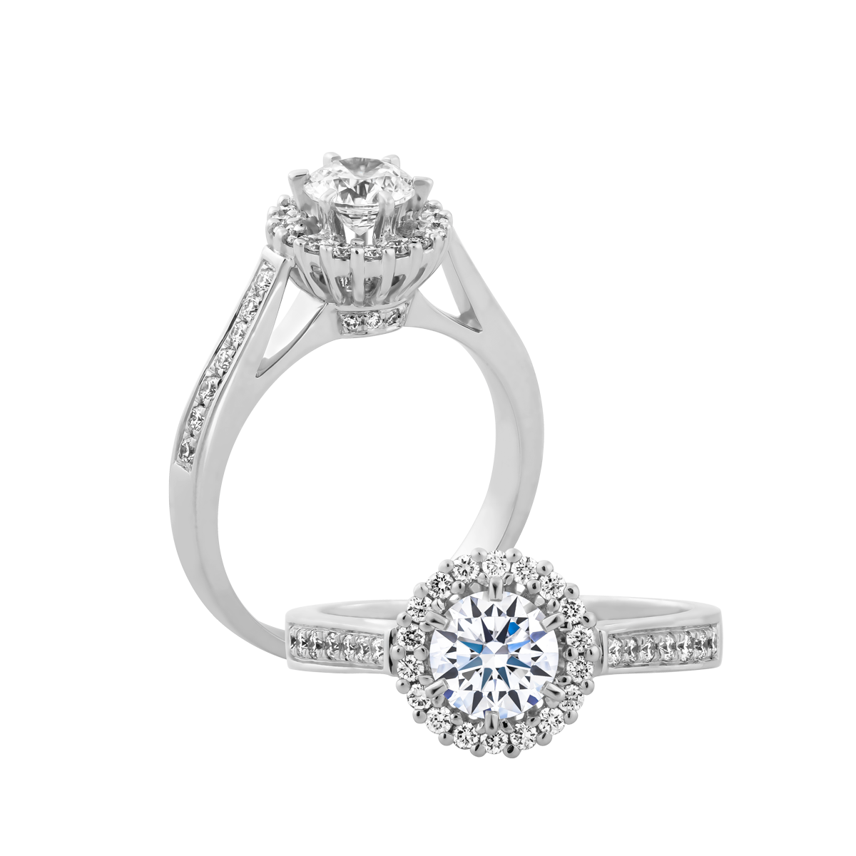 Ổ nhẫn nữ kim cương tấm vàng 14K Trudy N 3C