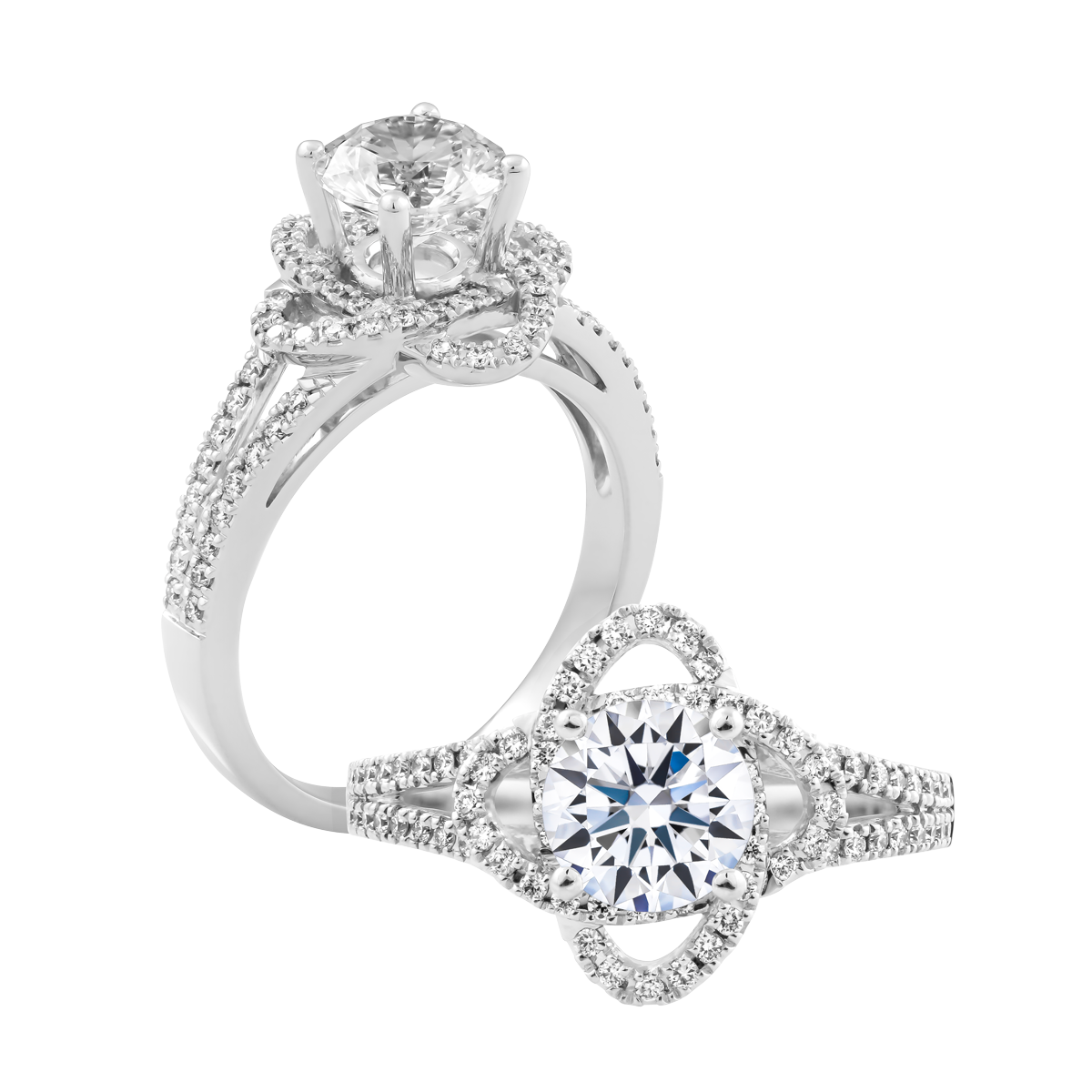 Nhẫn nữ kim cương tấm vàng 14K Ethelda 1CT