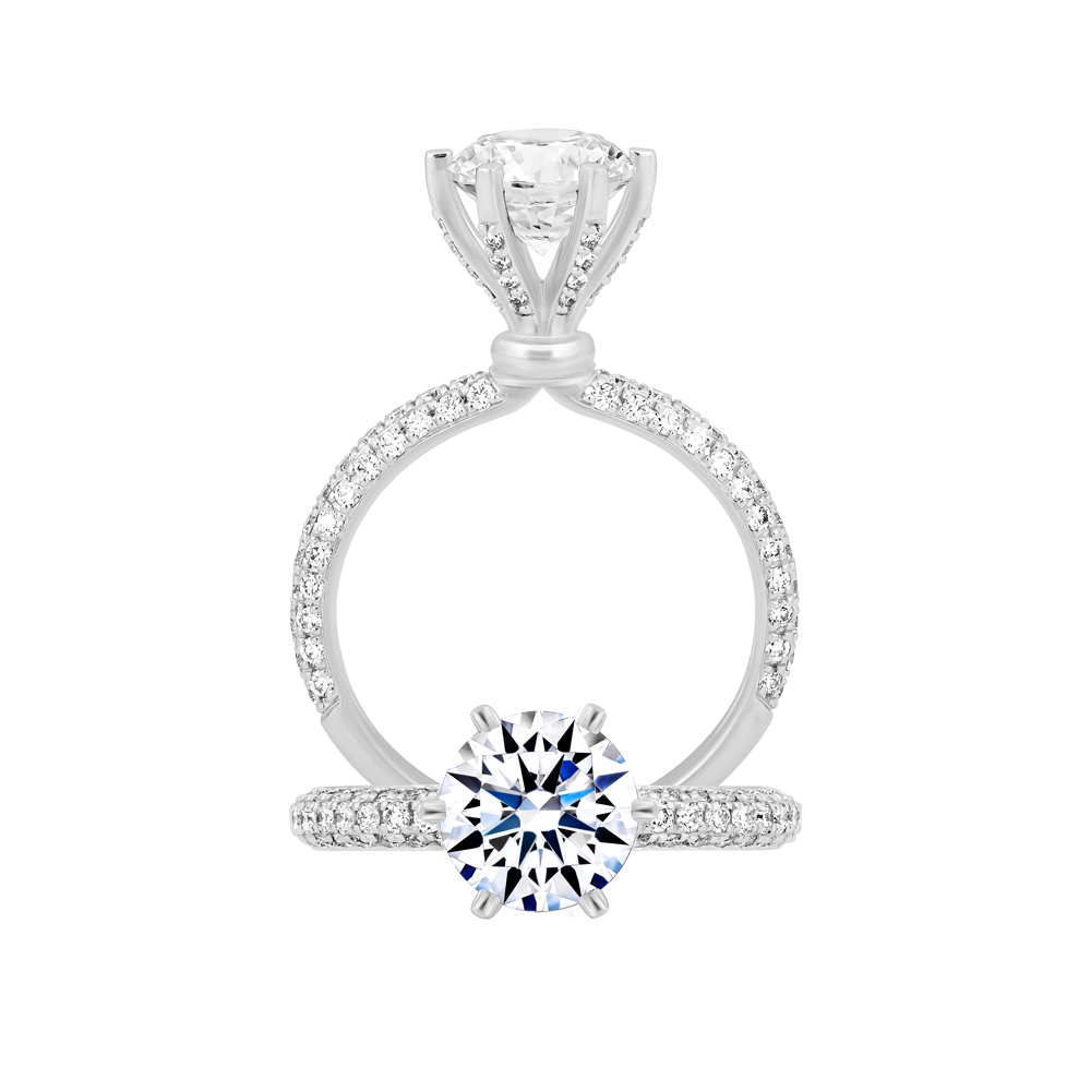 Nhẫn nữ kim cương tấm vàng 14K Callition 1.5CT