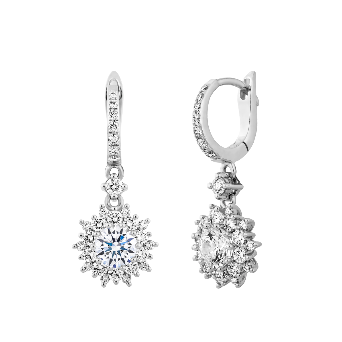 Hoa tai kim cương tấm vàng 14K Harrow N2 3C