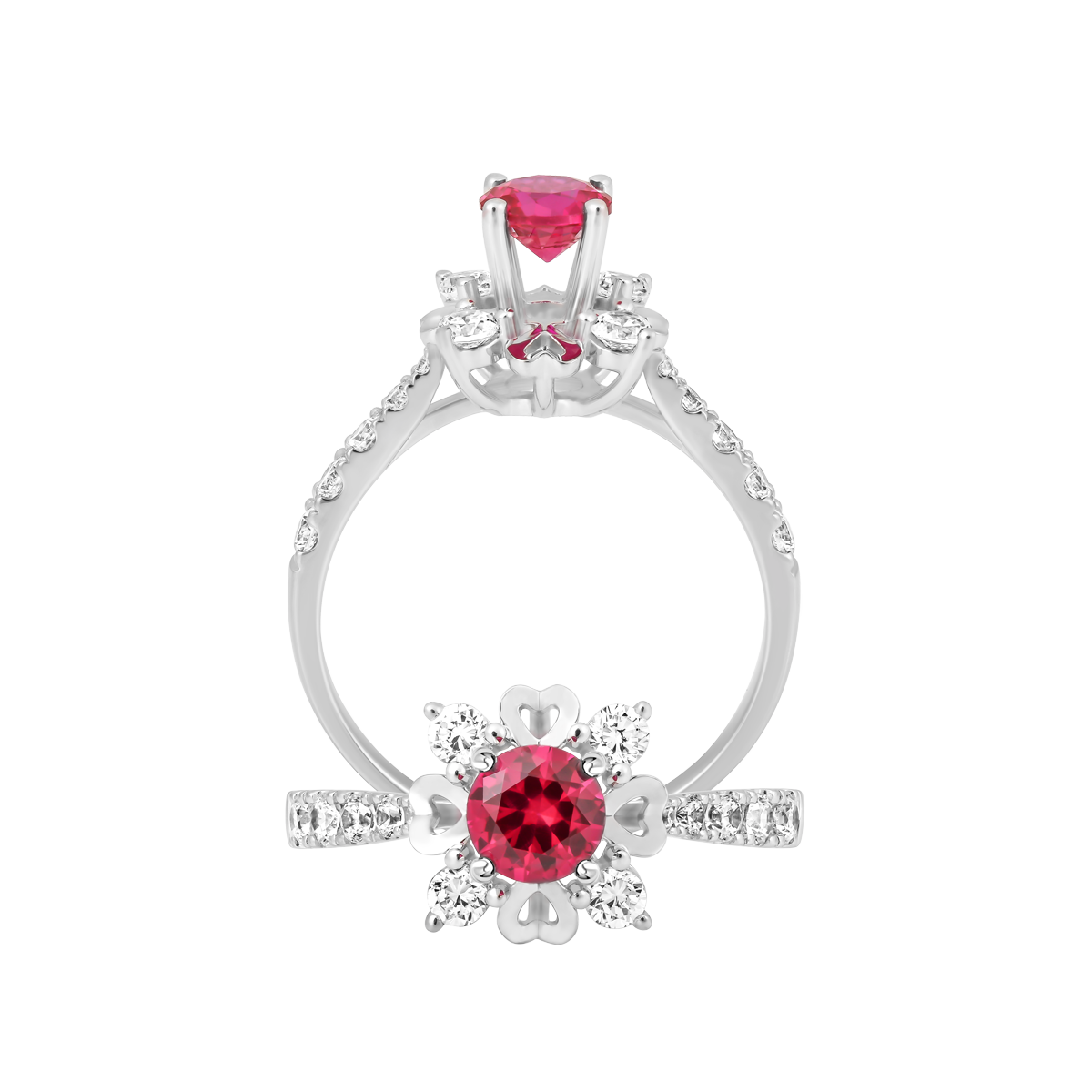 Nhẫn nữ đính đá màu Ruby vàng 14K Edition S.RUB