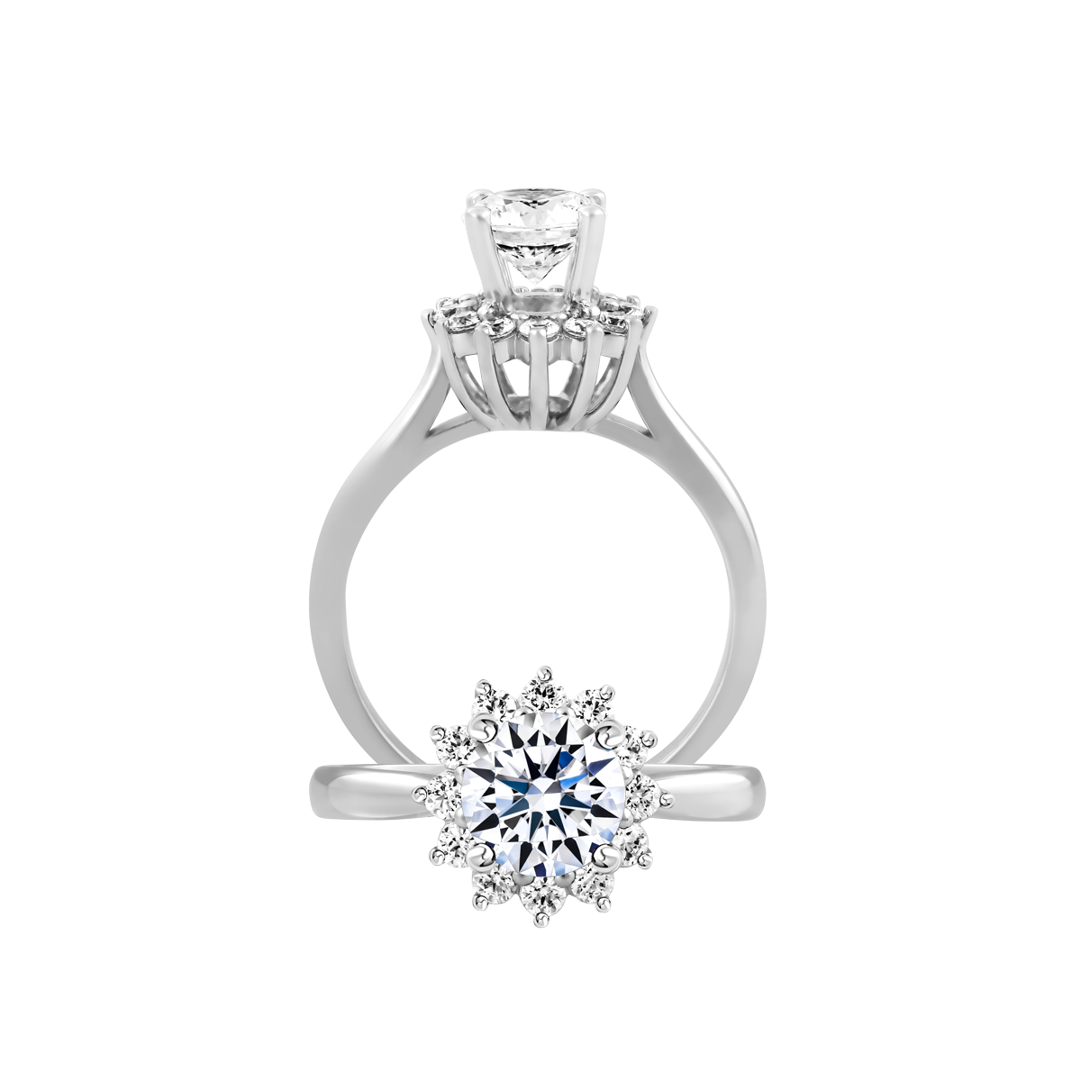 Nhẫn nữ kim cương tấm vàng 14K Barby N 1CT