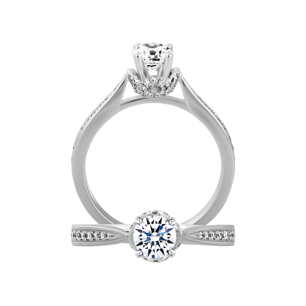 Ổ nhẫn nữ kim cương tấm vàng 14K Selection N 2C