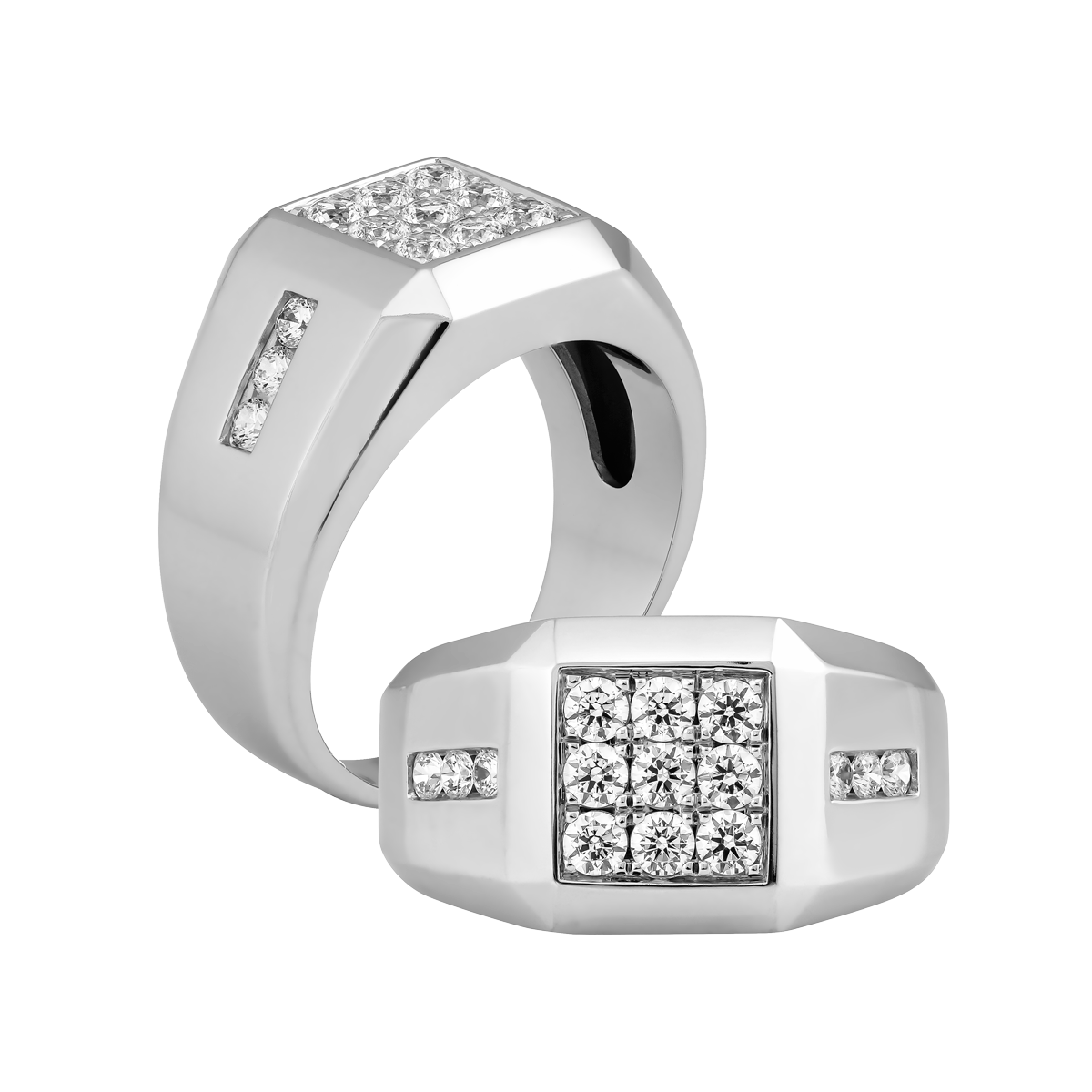 Nhẫn nam đính đá CZ vàng 10K Barony N W