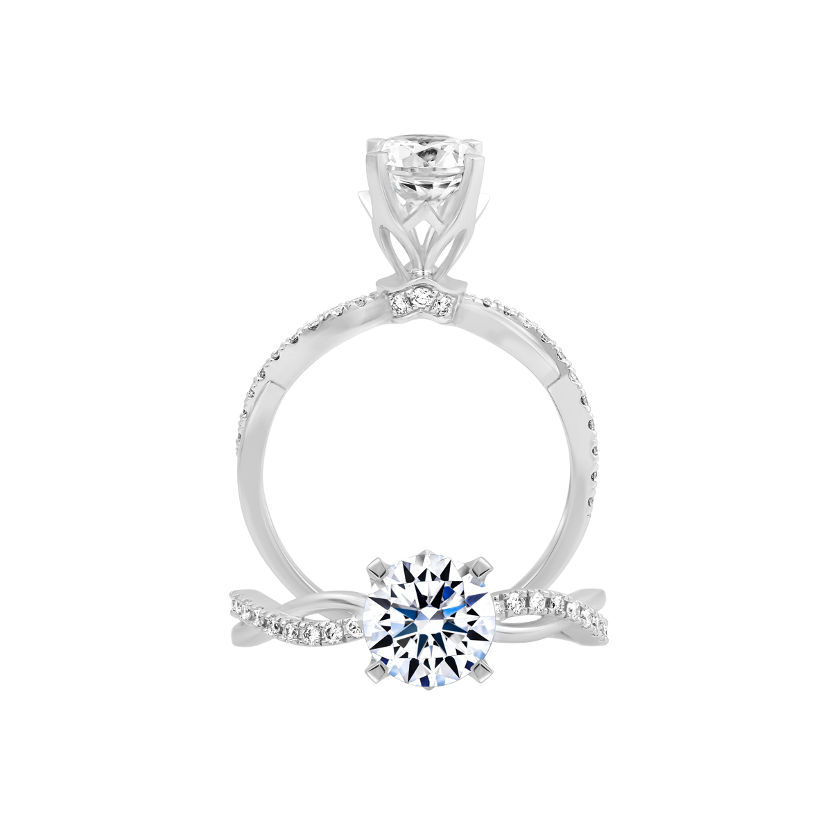 Nhẫn nữ kim cương tấm vàng 14K Ravishing 1CT