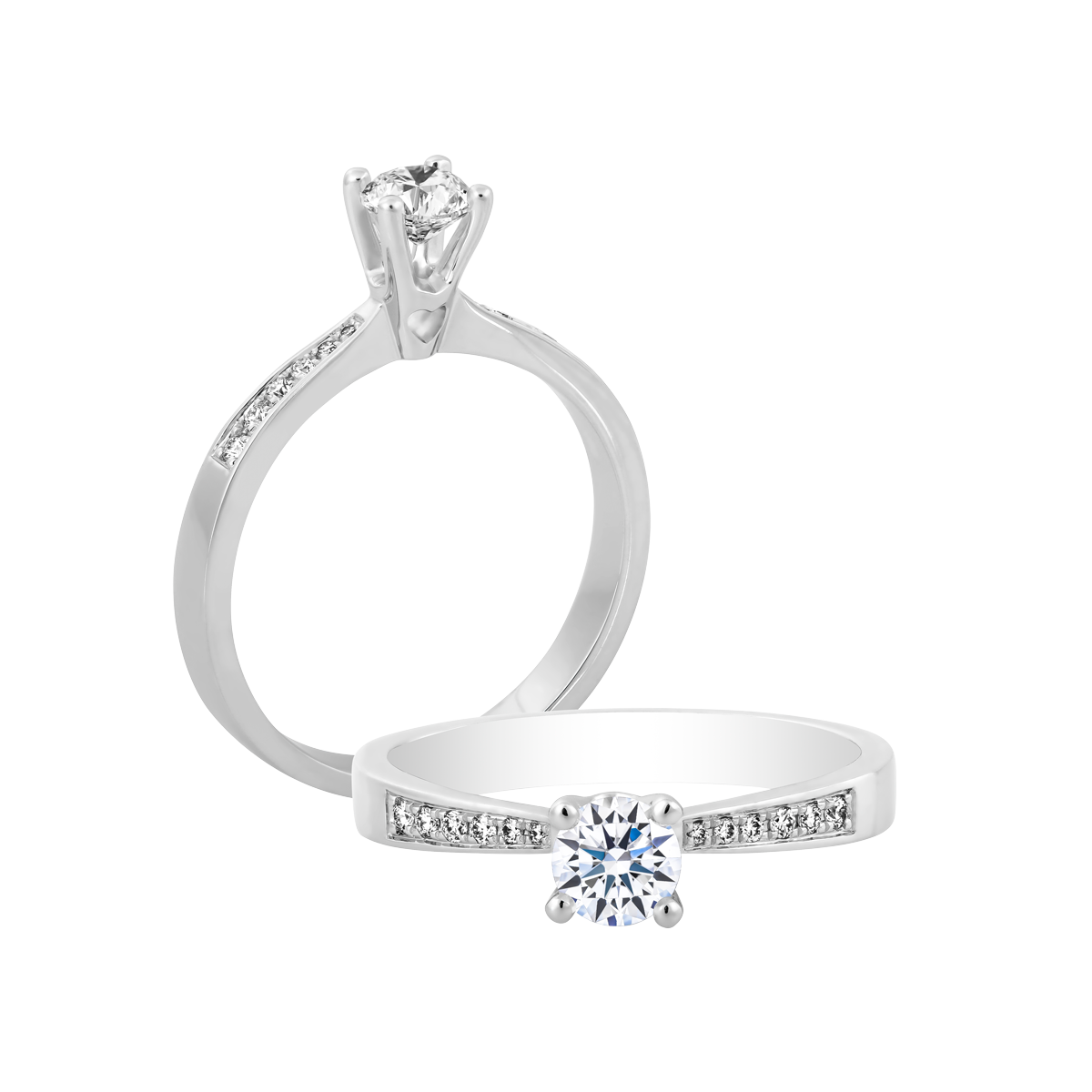 Nhẫn nữ kim cương tấm vàng 14K Lani 2C