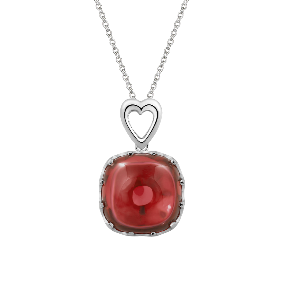 Mặt đính đá màu Garnet vàng 14K Candie S.Gar