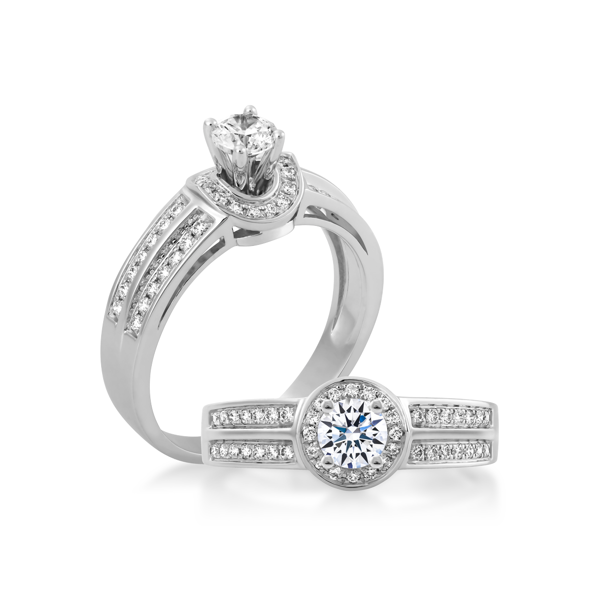 Ổ nhẫn nữ kim cương tấm vàng 14K Aislin N 2C