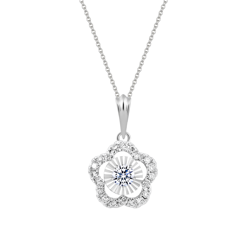 Mặt kim cương 8 Hearts & Arrows vàng 14K Blooming V2 H&A 2C