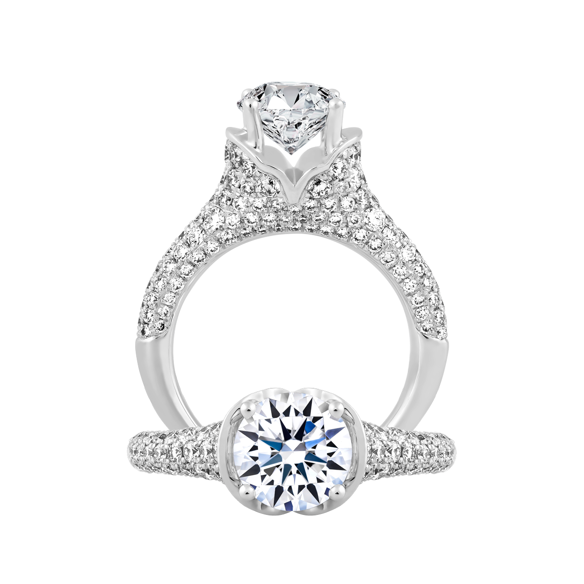 Ổ nhẫn nữ kim cương tấm vàng 14K Duke 5C